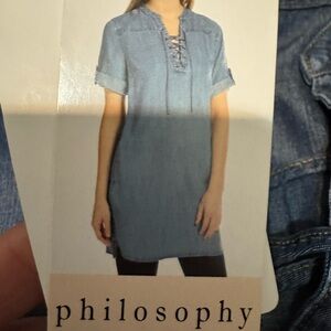 Philosophy Blue Denim Dress NWT Large